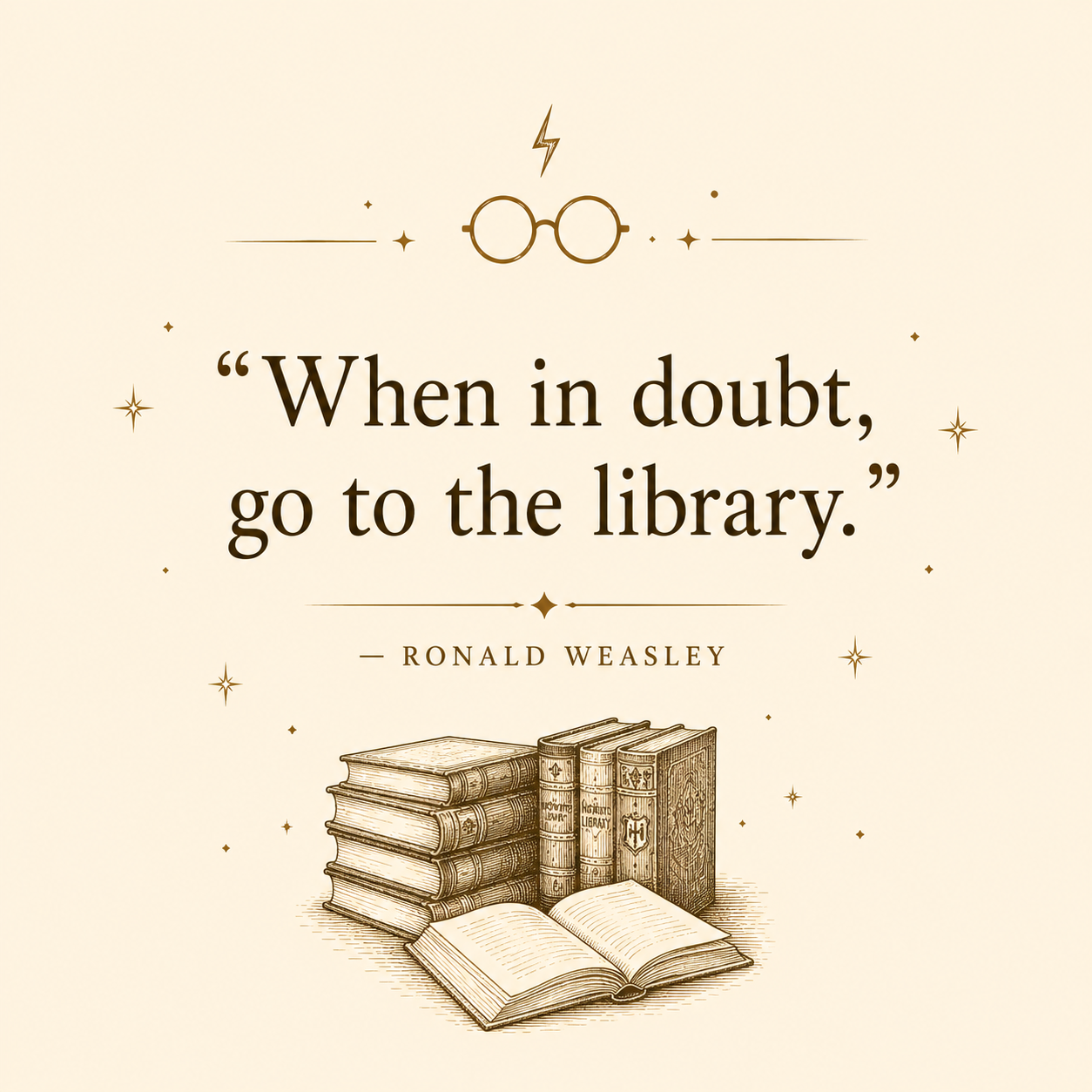 When in doubt go to the library