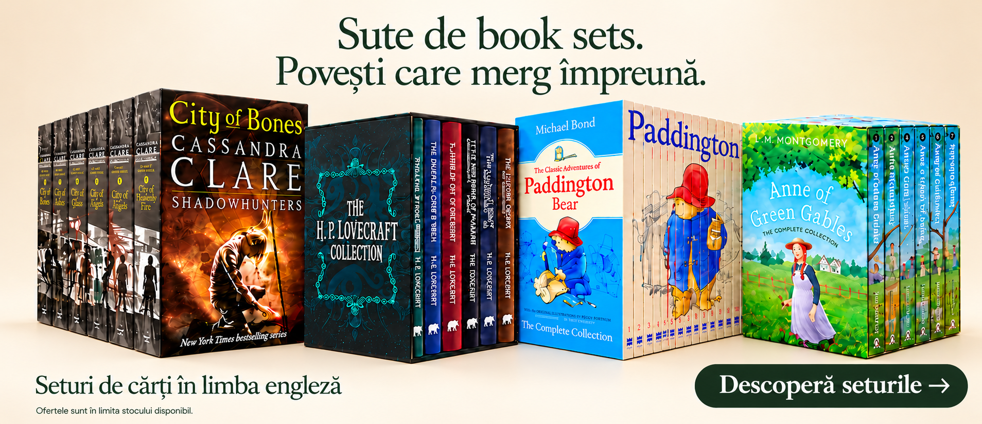 Sute de book sets. Povești care merg împreună. Seturi de cărți în limba engleză. Descoperă seturile.