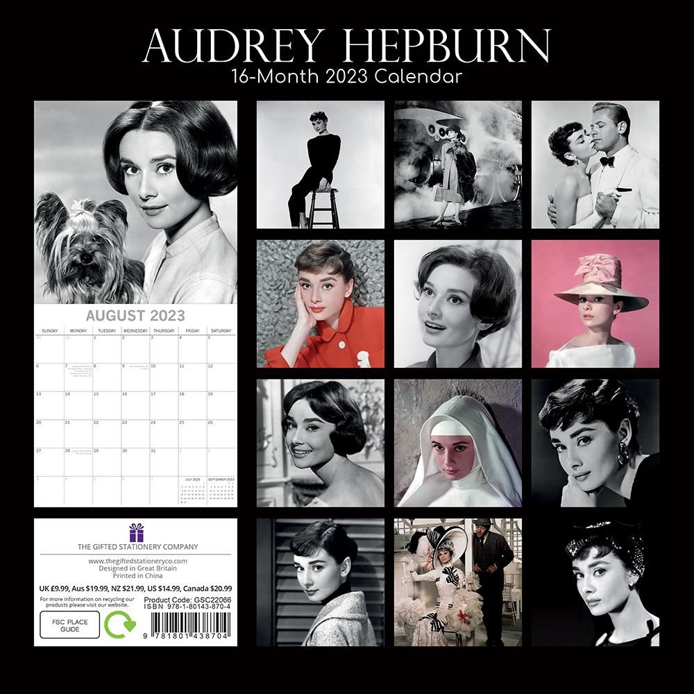 Audrey Hepburn Calendar 2023 The Gifted Stationary Antic Exlibris