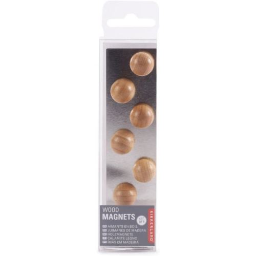 Kikkerland Wood Magnets (Set of 6), Brown