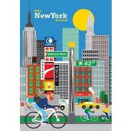 Bike New York Journal: Lined Journal, Hardcover with Accordion Pocket, and Embedded Pen