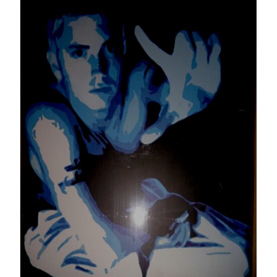 Board Music Eminem, painted wood