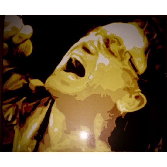 Board Music Bono U2, painted wood.