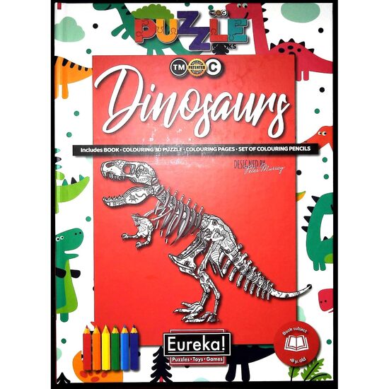 DINOSAURS 3D Puzzle to Colour Book - Imagine 1