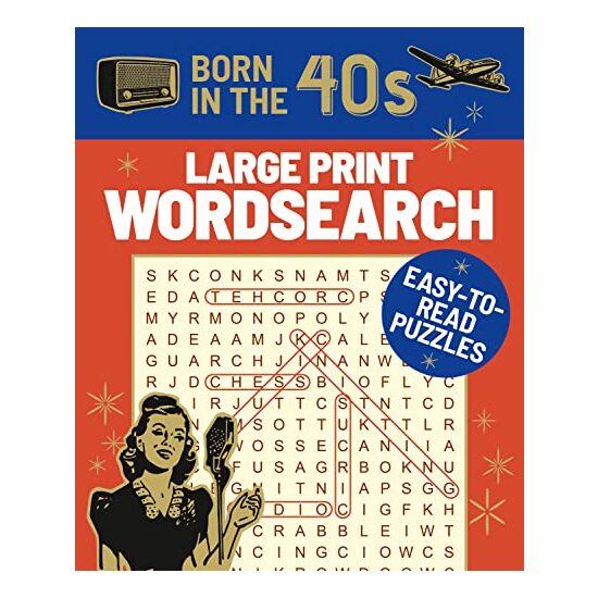 BORN IN THE 40S LARGE PRINT WORDSEARCH