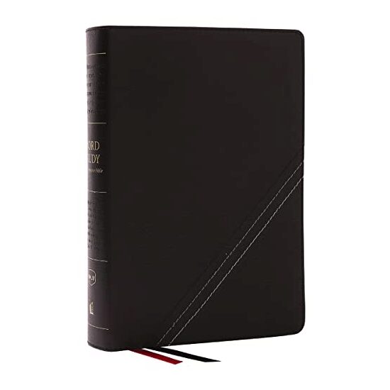 NKJV, Word Study Reference Bible, Bonded Leather, Black, Red Letter, Comfort Print