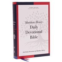NKJV, Matthew Henry Daily Devotional Bible, Hardcover, Red Letter, Thumb Indexed, Comfort Print