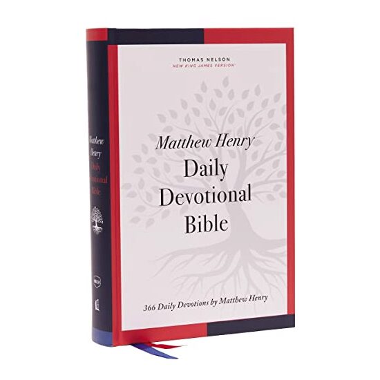 NKJV, Matthew Henry Daily Devotional Bible, Hardcover, Red Letter, Thumb Indexed, Comfort Print