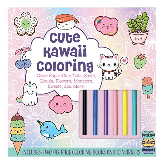 Cute Kawaii Coloring Kit, Chartwell Books - Imagine 1