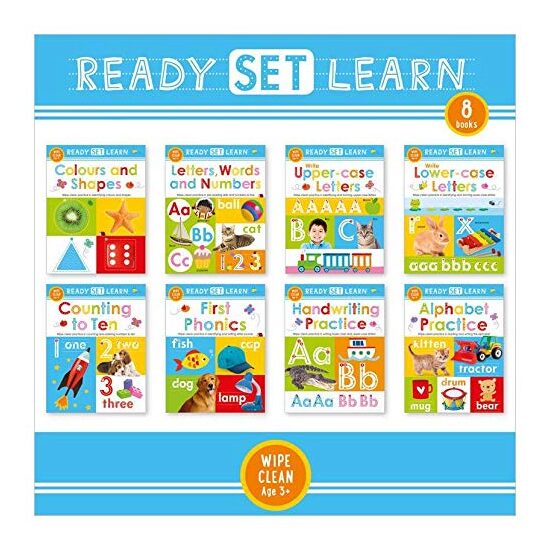 Ready Set Learn - 8 Books - Wipe Clean (Age 3+)
