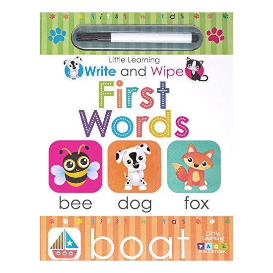 Page Publications Collection - Write and Wipe First Words - Early Learning for Children - Best Activity Book - Colorful and Durable Books - Perfect for Age 1 to 4 - Imagine 1