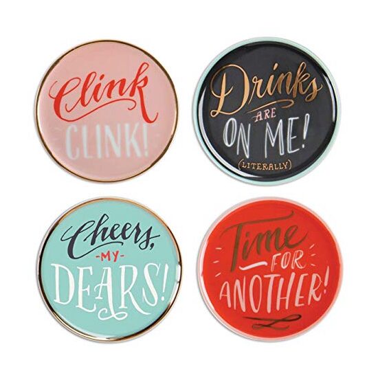 Ladyfingers Letterpress 'High Five' Coaster Set, Galison, Ladyfingers Letterpress