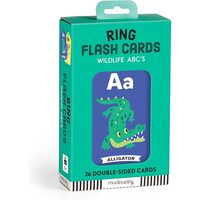 Mudpuppy Wildlife ABCs Ring Flash Cards for Kids - 26 Double-Sided Alphabet Flash Cards , Mudpuppy