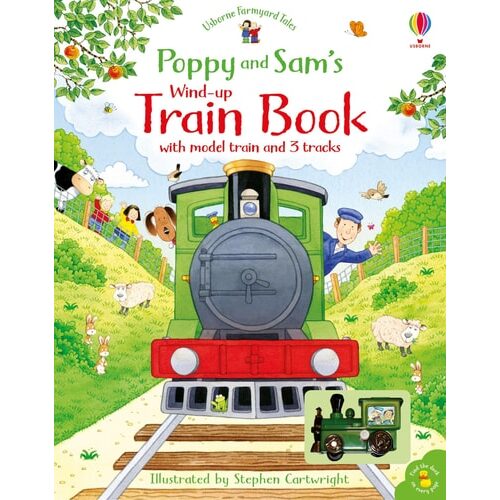 Poppy and Sam's Wind-up Train Book – Carte cu jucarie pentru copii 3+ ani, Usborne