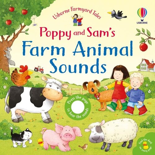 Poppy and Sam's Farm Animal Sounds – Carte cu sunete pentru copii 6+ luni, Usborne