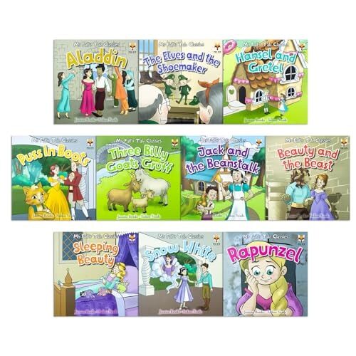 My FairyTale Classic 10 Picture Books Collection ( Aladdin, Beauty and Beast, Puss In Boots, Jack and The Beanstalk, Hansel and Gretel)