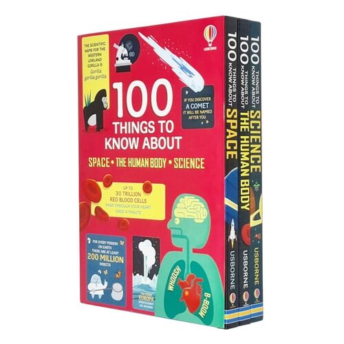 Usborne 100 Things to Know About 3 Books Collection Set (Science, The Human Body & Space)