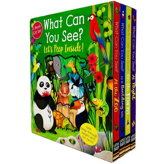 Peep Inside What Can You See? 4 Books Collection Box Set (at The Zoo, At Night, On The Farm, On A Building Site)