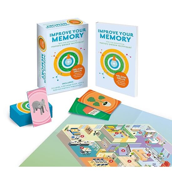 Improve Your Memory With the Astonishing Memory Palace Technique: Includes 52 Cards, 64-page Book, and a Fold-out Memory Map Poster