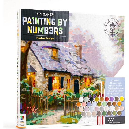 Artmaker Painting By Numbers Kit: Foxglove Cottage