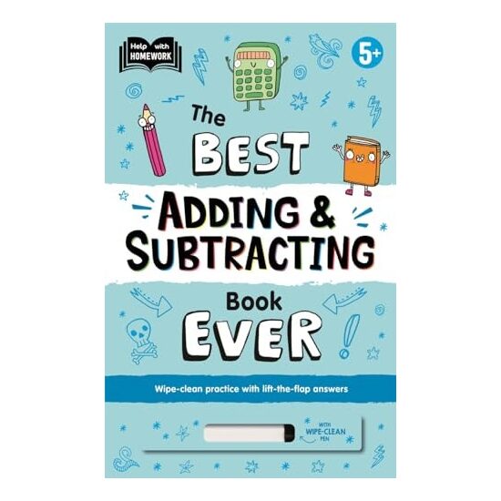 Help With Homework: Best Adding & Subtracting Book Ever Wipe Clean (IncPen) - Imagine 1