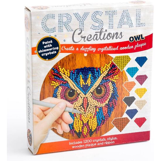 Crystal Creations Wooden Circle Art:Owl