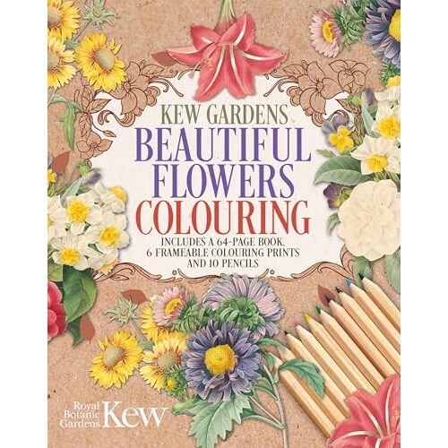 The Kew Gardens Beautiful Flowers Colouring Kit - The Royal Botanic Gardens Kew.