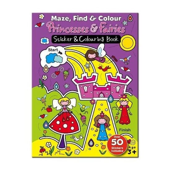 Maze Find and Colour Book - Princess and Fairies