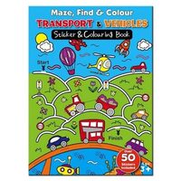 Maze Find and Colour Book - Transport and Vehicles