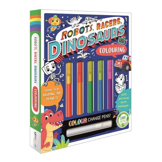 Robots, Racers, Dinosaurs Colouring