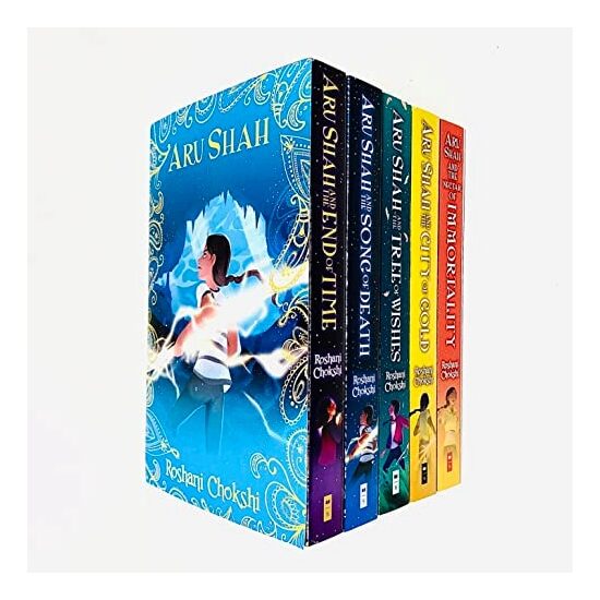 Pandava Rick Riordan Presents Aru Shah Series Books 1 - 5 Collection by Roshani Chokshi (End of Time, Song of Death, Tree of Wishes, City of Gold & Nectar of Immortality)