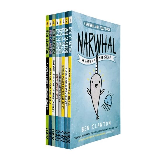 Narwhal and Jelly Series 8 Books Collection Set (Narwhal: Unicorn of the Sea!, Super Narwhal and Jelly Jolt, Peanut Butter and Jelly, Narwhal's Otter Friend, Happy Narwhalidays & 3 More)