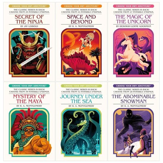 Choose Your Own Adventure 6 Books Collection Set (Space and Beyond, Journey Under the Sea, Mystery of the Maya, Secret of the Ninja, The Abominable Snowman, The Magic of the Unicorn)