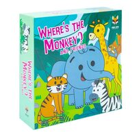Where's The Monkey and Friends 4 Board Books Collection Set Age 0-5(Where's The Elephant, Monkey, Tiger, Zebra)