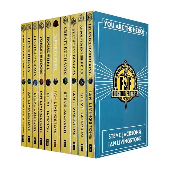 Fighting Fantasy Series You Are the Hero 10 Books Collection Set By Steve Jackson & Ian Livingstone (Island of the Lizard King,Appointment With F.E.A.R.,Deathtrap Dungeon,Creature of Havoc & More)