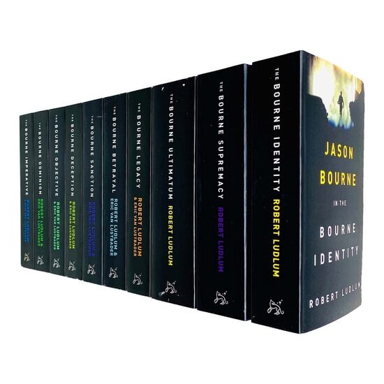 The Bourne Trilogy Series Collection Robert Ludlum 10 Books Set (The Bourne Imperative, The Bourne Legacy, The Bourne Supremacy, The Bourne Ultimatum, The Bourne Identity, The Bourne Objective, The Bourne Sanction, Deception, Betrayal, Dominion)