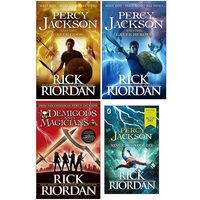 Rick Riordan Collection 4 Books Set (Percy Jackson and the Greek Gods, Percy Jackson and the Greek Heroes, Demigods & Magicians, Percy Jackson and the Singer of Apollo)