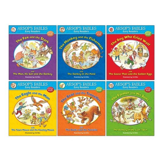 Aesop's Fables Easy Readers Collection 6 Books Set By Val Biro (The Fox and the Stork, The Monkey…