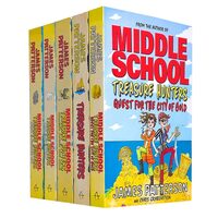James Patterson Middle School Treasure Hunters 5 Books Collection Set Treasure Hunters Danger Down.