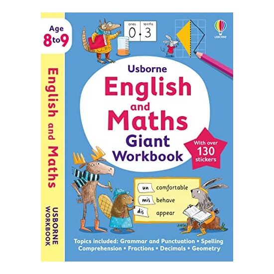 Usborne English and Maths Giant Workbooks Age 8-9