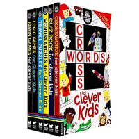 Brain Games Clever Kids 6 Books Collection Set (brain Games, Travel Puzzle, Crosswords, Logic Games, Wordsearches & Quiz Book)