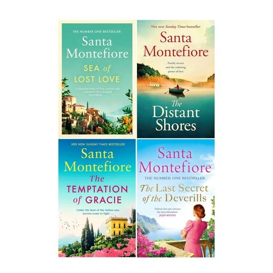 Santa Montefiore 4 Books Collection Set (The Distant Shores, Temptation of Gracie, Sea of Lost Love, Last Secret of the Deverills)