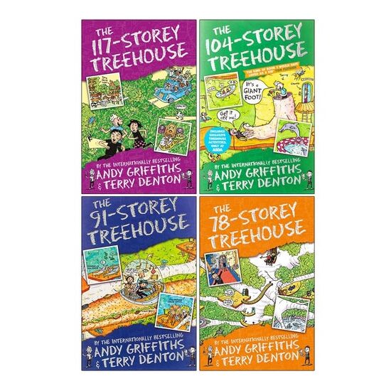 The Treehouse Storey Books 6 - 9 Collection Set by Andy Griffiths & Terry Denton (117-Storey Treehouse, 104-Storey Treehouse, The 91-Storey Treehouse, The 78-Storey Treehouse)