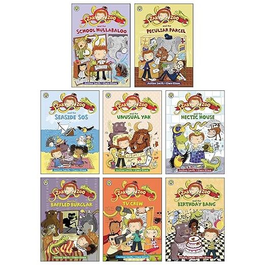 Zak Zoo Series 8 Books Collection Set By Justine Smith (zak Zoo And The School Hullabaloo, Seaside Sos, Peculiar Parcel, Unusual Yak, Hectic House, Baffled Burglar, Tv Crew, The Birthday)