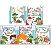 Poo in the Zoo Series 5 Books Collection Set By Smallman & Grey(Poo in the Zoo, Merry Poopmas!, The Great Poo Mystery ,The Island of Dinosaur Poo & The Super Pooper Road Race)
