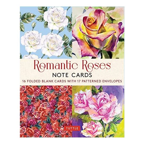 Romantic Roses, 16 Note Cards 8 Illustrations of Painted Roses (Blank Cards with Envelopes in a Keepsake Box)