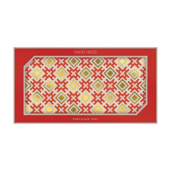 David Hicks-Hicksonian (Reds) Large Porcelain Tray - Imagine 1