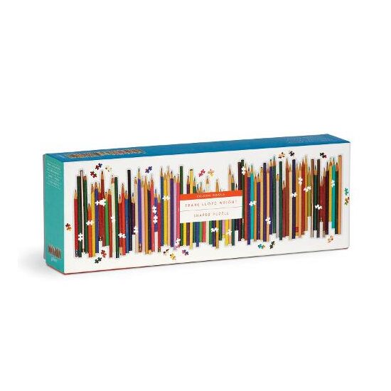 Frank Lloyd Wright Colored Pencils Shaped Panoramic Puzzle : 1000 Piece