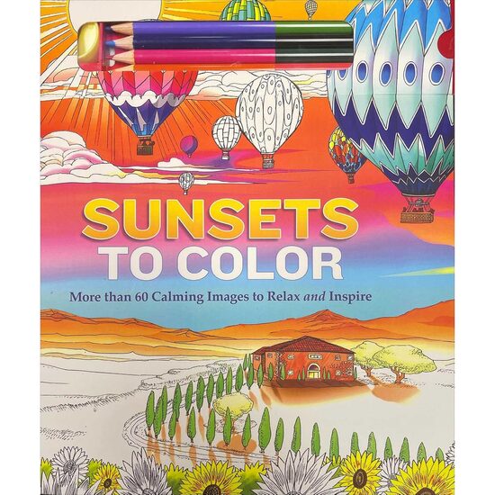 Sunsets to Color Calming Images (with pencils)