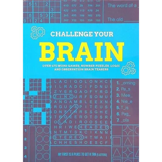 Challenge Your Brain Over 475 Word Games, Number Puzzles, Logic and Observation Brain Teasers